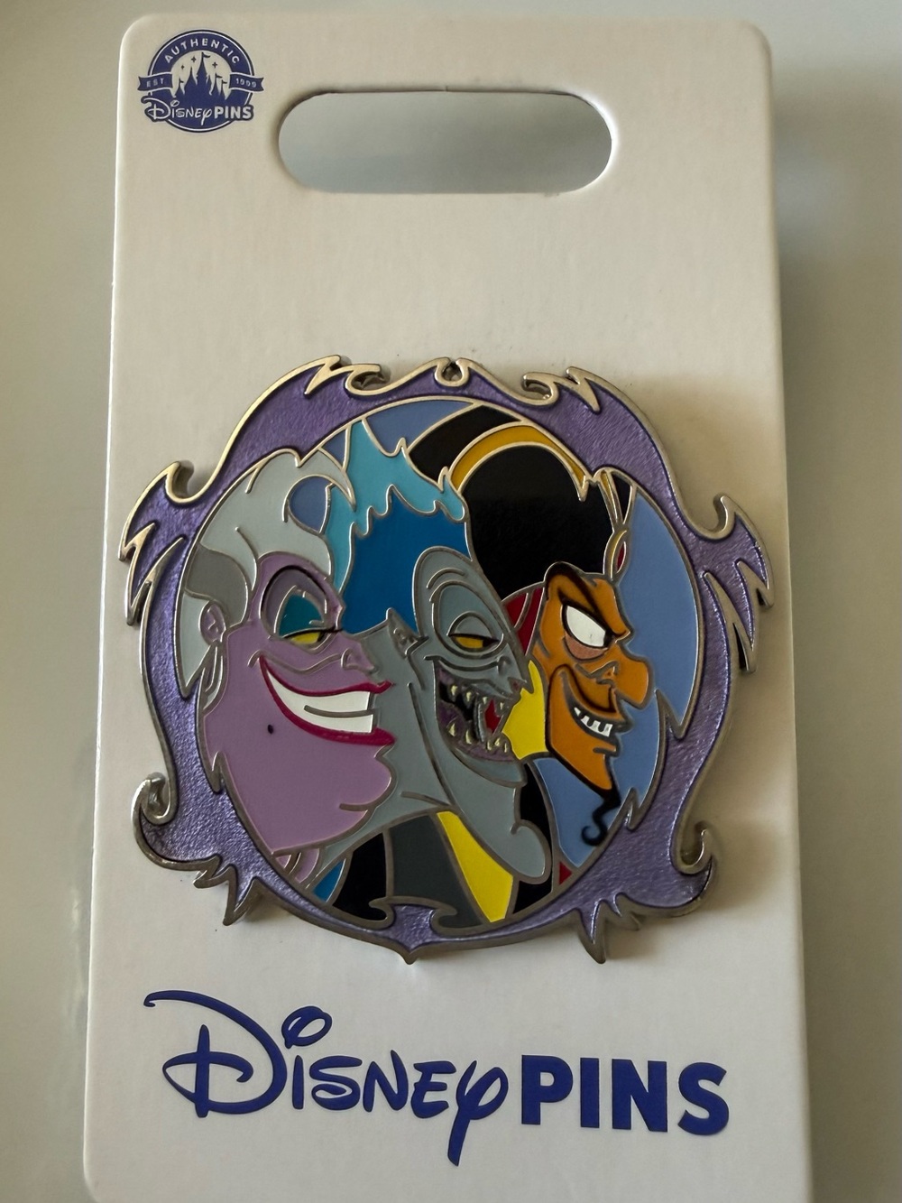 Disney Villains Triple Portrait Enamel Pin - Purple, Blue, Orange